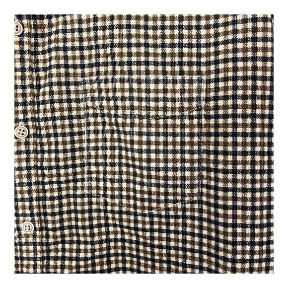 Saks Fifth Ave Shirt Men’s XL Brown Plaid Button Up Long Sleeve Casual Corduroy - Picture 5 of 13